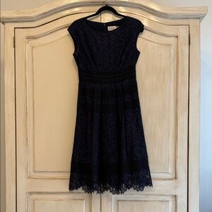 Eliza J Navy Lace Midi Dress
